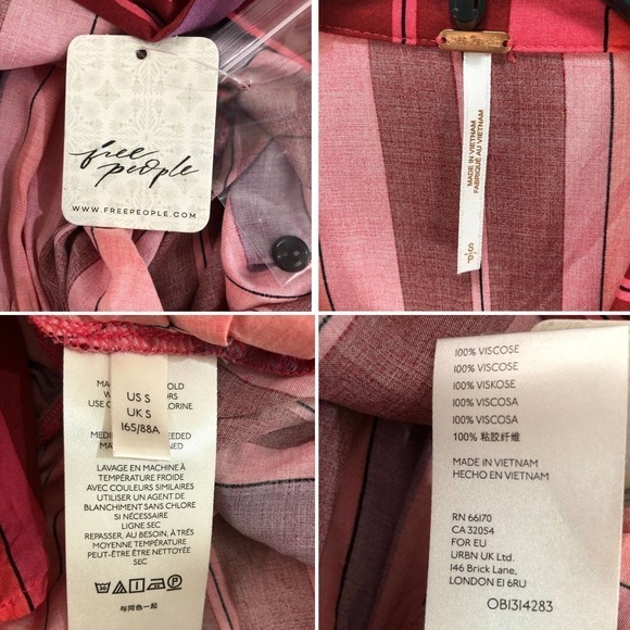 Free People Mackenzie Wrap Button-Up Sleeveless Top Floral Combo Small NWT - Picture 10 of 12